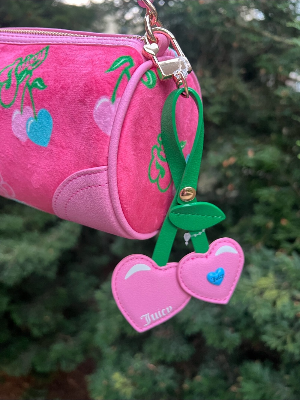 Juicy Couture Pink Lemonade Multi Heritage Cherry Barrel Bag - Picture 5 of 7